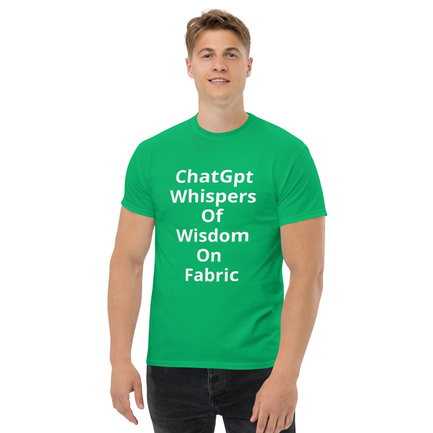 CHATGPT WHISPERS OF WISDOM ON FABRIC T SHIRT